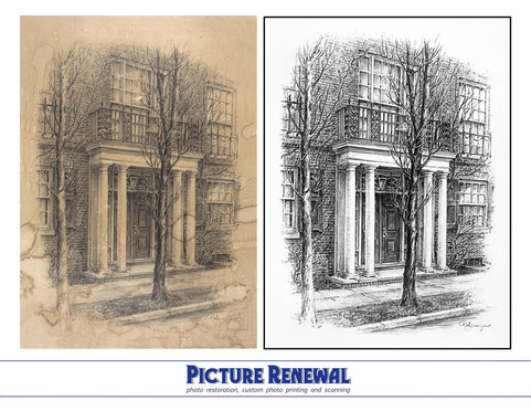Line Drawing Restoration by Picture Renewal