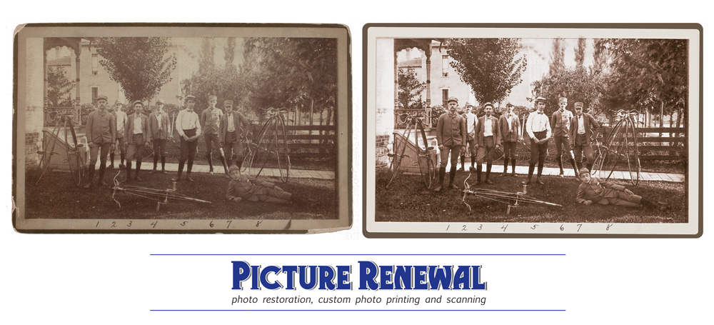 Picture Renewal Photo Restoration Bone Breakers Bicycle Club c.1910