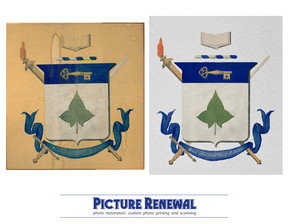  Picture Renewal Photo Restoration Phi Beta Epsilon Coat Of Arms. Hand drawing digitally restored.