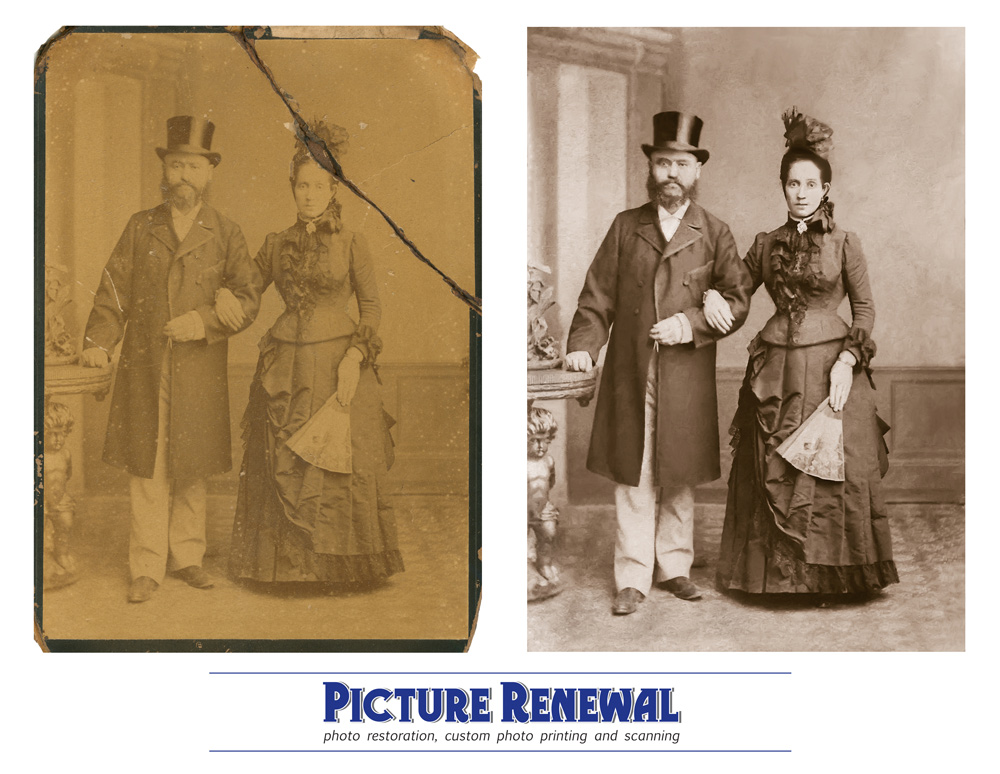  Picture Renewal Photo Restoration Cabinet Card c.1880 In 2 pieces, cracked, faded and dirty. Restoration.