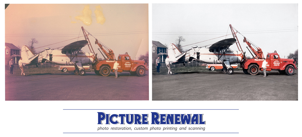  Picture Renewal Photo Restoration Busted airplane. c.1960. Cibachrome original digitally restored and ink jet printed.